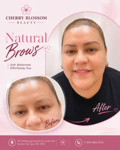 Eyebrow Tattoo result by Cherry Blossom Beauty - PMU, Skincare and Facial in Cary, NC