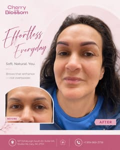 Eyebrow Tattoo result by Cherry Blossom Beauty - PMU, Skincare and Facial in Cary, NC