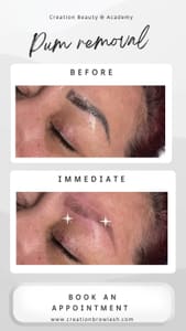 Eyebrow Tattoo result by Creation Beauty & Academy in Newark, CA