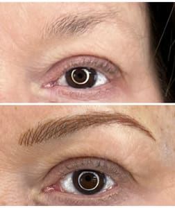 Eyebrow Tattoo result by Darcy Robinson Permanent Cosmetics and tattoo in Freedom, WY