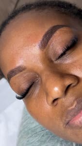 Eyebrow Tattoo result by Diva Beauty Aesthetics & Lashes in North Miami Beach, FL