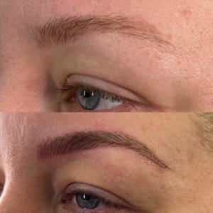 Eyebrow Tattoo result by DMV Salon Eyebrow Threading Microblading Waxing Facial Salon in Stafford, VA