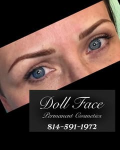 Eyebrow Tattoo result by Doll Face Permanent Cosmetics in Brockway, PA