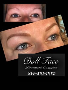 Eyebrow Tattoo result by Doll Face Permanent Cosmetics in Brockway, PA