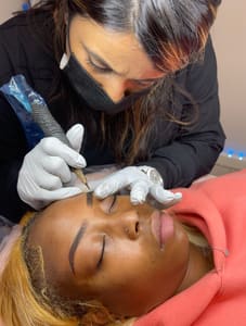 Eyebrow Tattoo result by Eboni Renee Artistry in Atlanta, GA