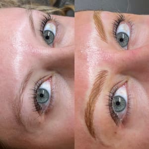 Eyebrow Tattoo result by Erica Laley Esthetics in Tulsa, OK