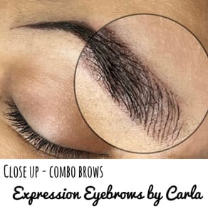 Eyebrow Tattoo result by Expression Eyebrows by Carla - Microblading, powder brows, lip blush, lash enhancement and more. in College Station, TX