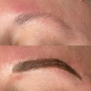 Eyebrow Tattoo result by Faithful Arrows Studio in Eldersburg, MD