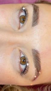 Eyebrow Tattoo result by Faux Getter by Amber Garton. Microblading. Lip blushing. Lash liner tattoo. Scar camouflage. Areolas. in Dallas, TX