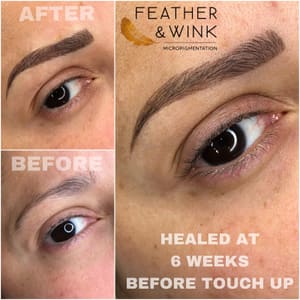 Eyebrow Tattoo result by Feather & Wink Micropigmentation in Alpharetta, GA