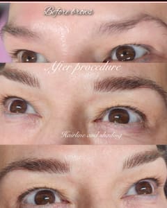 Eyebrow Tattoo result by Fine Lines & Hair designs in Hamilton, MT