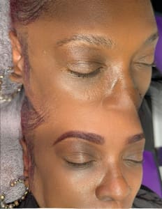 Eyebrow Tattoo result by Flawed to Perfection Beauty Studio - Waco Full Body Waxing for Men and Women + Permanent Brows in Waco, TX