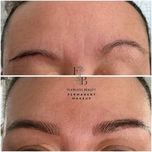 Eyebrow Tattoo result by Flawless Beauty Permanent Makeup Studio in Heiskell, TN