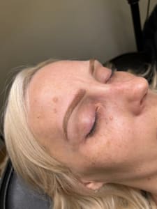 Eyebrow Tattoo result by Gabriela's Beauty Lab in Modesto, CA