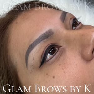 Eyebrow Tattoo result by Glam Brows by K Cosmetic Tattoo Artist in Gurnee, IL