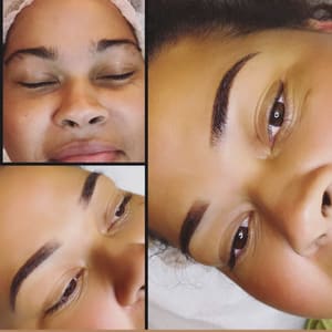 Eyebrow Tattoo result by Glam By Oria Beauty Bar , LLC in Katy, TX