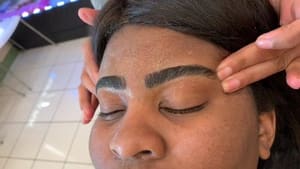 Eyebrow Tattoo result by Glam India Threading & Salon - Bardin Place in Arlington, TX