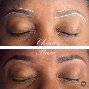 Eyebrow Tattoo result by Glam Starr Brow Bar Spa and Academy in Roswell, GA