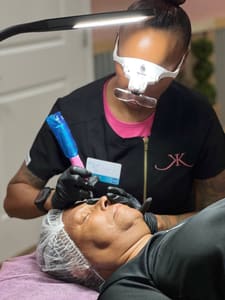 Eyebrow Tattoo result by Glamour Beauty and Brows PMU School in Fredericksburg, VA