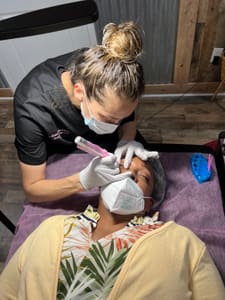 Eyebrow Tattoo result by Glamour Beauty and Brows PMU School in Fredericksburg, VA