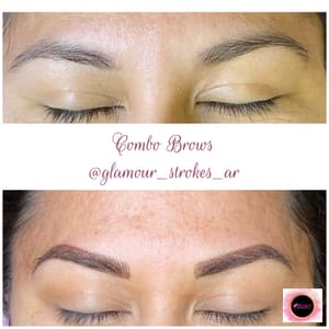 Eyebrow Tattoo result by Glamour Strokes Microblading Studio in Athens, TX