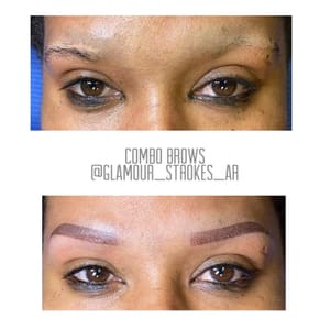 Eyebrow Tattoo result by Glamour Strokes Microblading Studio in Athens, TX