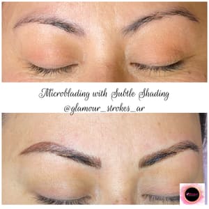 Eyebrow Tattoo result by Glamour Strokes Microblading Studio in Athens, TX