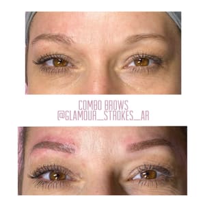 Eyebrow Tattoo result by Glamour Strokes Microblading Studio in Athens, TX