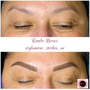 Eyebrow Tattoo result by Glamour Strokes Microblading Studio in Athens, TX