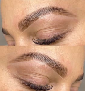 Eyebrow Tattoo result by Golden Beauty & Brow Threading Eyelash extension in Riverside, CA