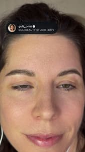Eyebrow Tattoo result by Guli Beauty Studio in Fairfax, VA