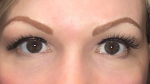Eyebrow Tattoo result by Hair and Permanent Make Up by Patti Bernard in Flint, MI