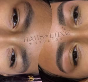 Eyebrow Tattoo result by Haus of Luxe - Clear Lake Brow & Brazilian Wax Studio in Houston, TX