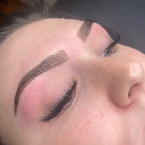 Eyebrow Tattoo result by Here She Glows Aesthetics in Martinsville, IN