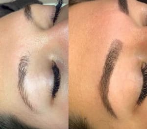 Eyebrow Tattoo result by Honey Bee Lash Studio in Puyallup, WA