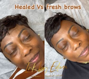 Eyebrow Tattoo result by Ink by Eden ombré powder brows in Las Vegas, NV