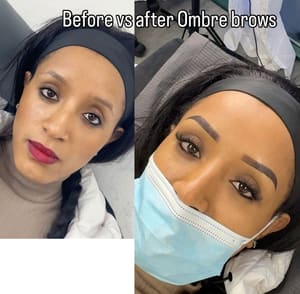 Eyebrow Tattoo result by Ink by Eden ombré powder brows in Las Vegas, NV