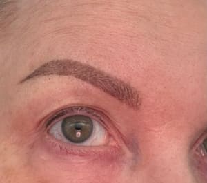Eyebrow Tattoo result by Iona Wallace cosmetic tattooing in Los Angeles, CA