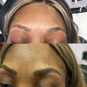 Eyebrow Tattoo result by Jamie's Hot Barber Beauty Salon in Lafayette, LA