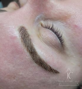 Eyebrow Tattoo result by JC Skin Clinic, LLC- Jennifer Cox Licensed Esthetician in Jacksonville, IL
