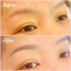 Eyebrow Tattoo result by Jeanly Brow l semi-permanent make up l eyebrow microblading l eyeliner l smp l lip blush l eyelash perm l brow waxing in Buena Park, CA