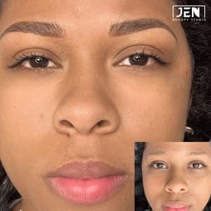 Eyebrow Tattoo result by Jen Beauty Studio & Academy in Lauderhill, FL