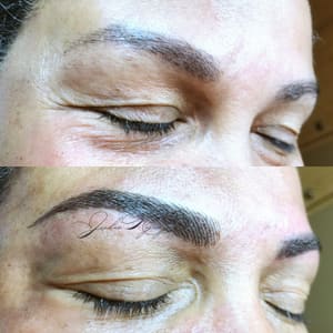 Eyebrow Tattoo result by Julie Nguyen Permanent Makeup Clinic-Microblading-Eyebrow-Microneedling-Microdermabrasion in Kensington, MD