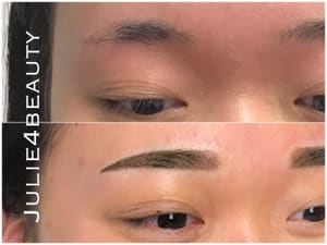 Eyebrow Tattoo result by julie's cosmetic tattoo studio in Bayside, NY