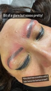 Eyebrow Tattoo result by Just Peachy Esthetics Wellness Spa & Suites in Wauconda, IL