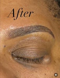 Eyebrow Tattoo result by Kaa Nami Studio in Fayetteville, NC