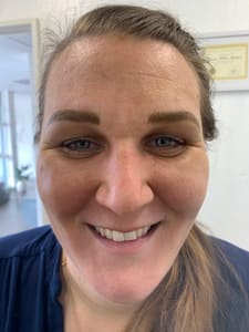 Eyebrow Tattoo result by Karii’s cosmetics and ink in Long Beach, CA