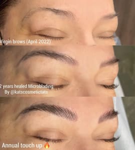 Eyebrow Tattoo result by Kat’s Cosmetic Tats in El Cerrito, CA