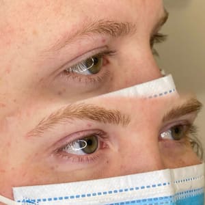 Eyebrow Tattoo result by Katie Reagan Artistry Microblading Powder Brows Lip Blushing in Augusta, GA