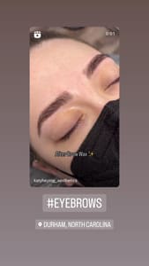 Eyebrow Tattoo result by Katy Heying Aesthetics in Durham, NC
